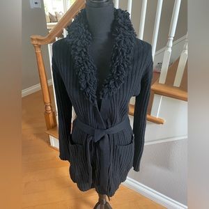 DKNY Jeans Wrap Cardigan Sweater Black